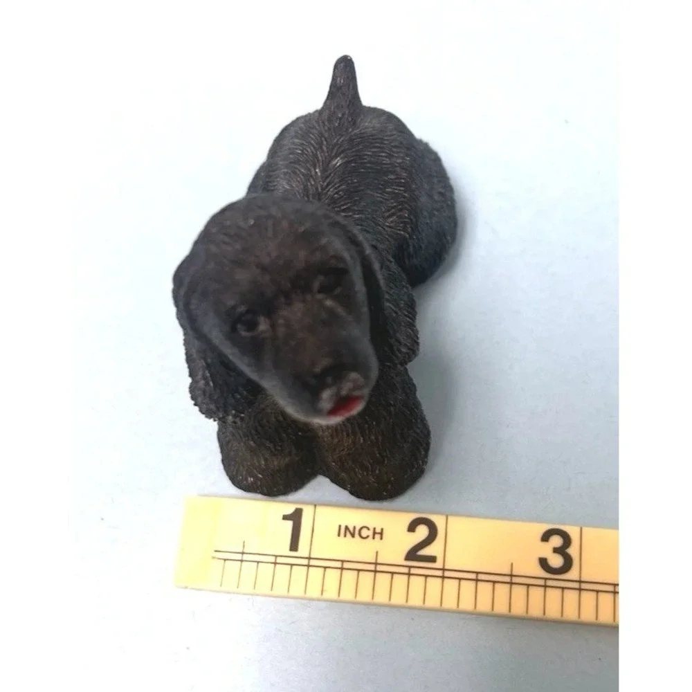 Lot Of 2 Stone Critters Black‎ Cocker Spaniel Dog Breed Figurines Puppies
